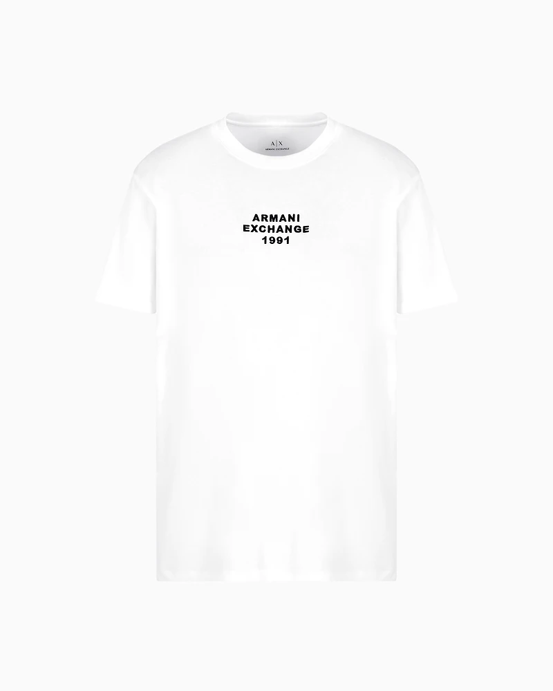 Armani Exchange - Regular fit T-shirt with logo lettering, Man, White, Size: