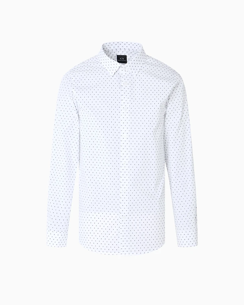 Regular fit cotton jacquard shirt