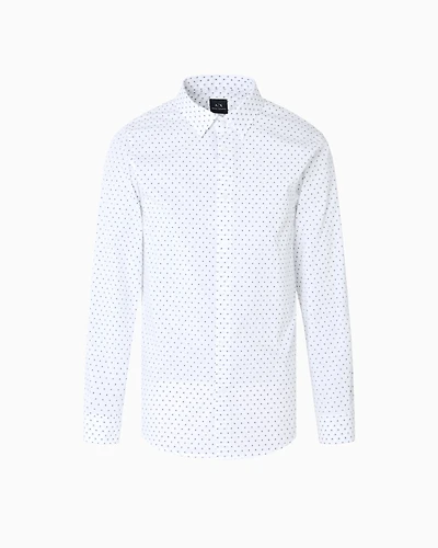 Regular fit cotton jacquard shirt