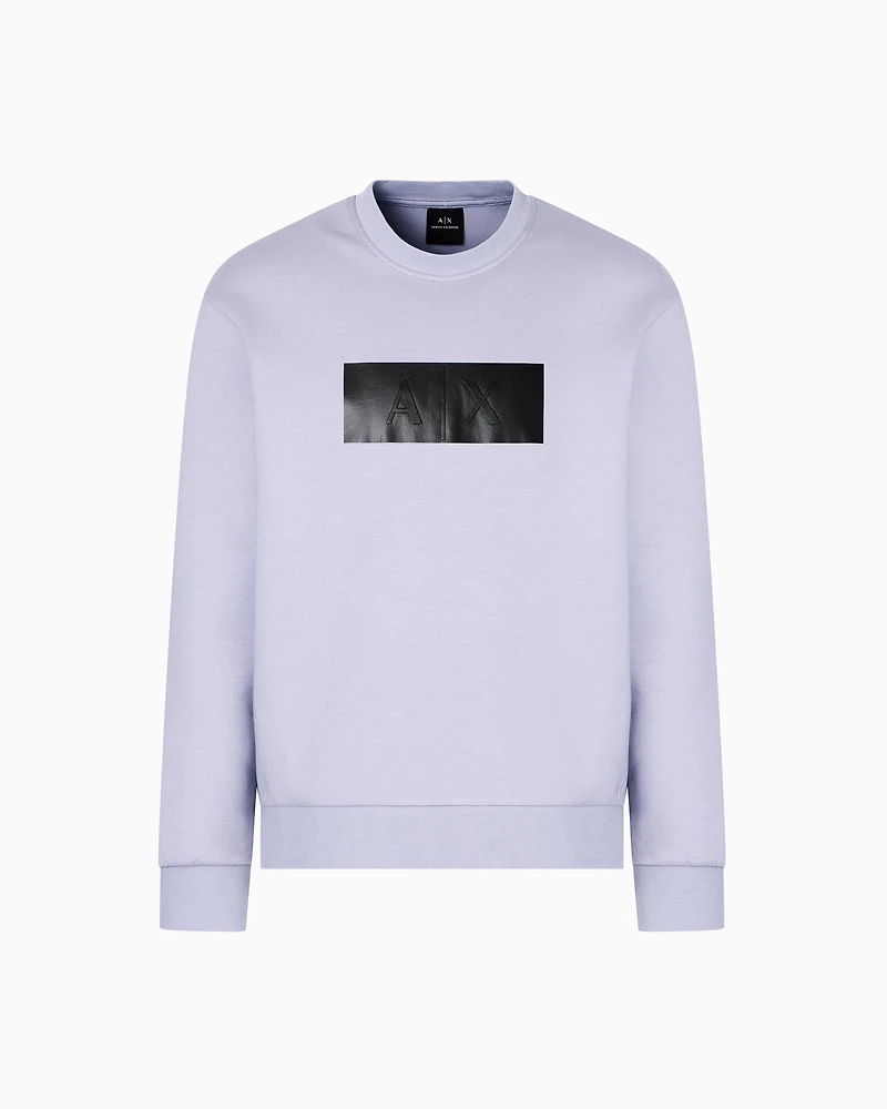 Armani Exchange - Crewneck sweatshirt with vinyl logo print, Man, Purple, Size: