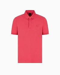 Slim fit stretch cotton polo with logo