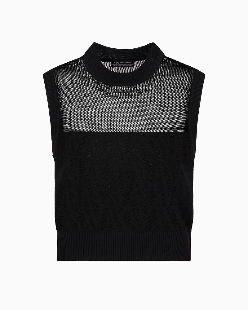 Openwork knit top
