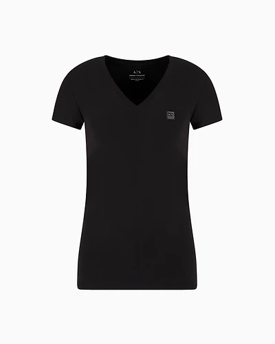 Armani Exchange - Slim fit T-shirt ASV jersey, Woman, Black, Size: