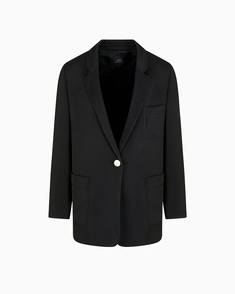 Single-breasted jacket matte satin fabric