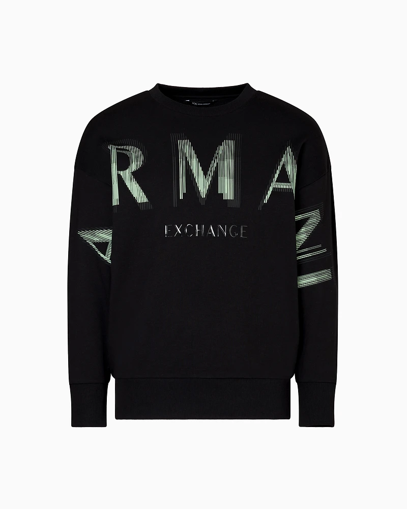 Oversized sweater with optical effect logo