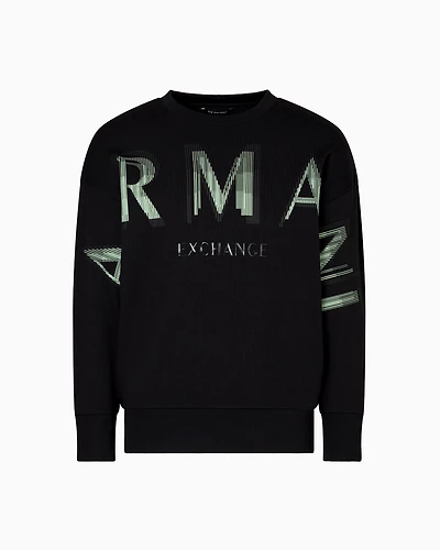 Oversized sweater with optical effect logo