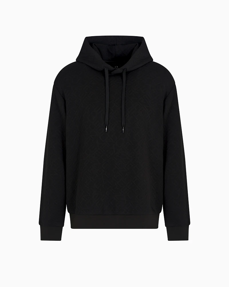 Tonal Embossed Hoodie Sweatshirt