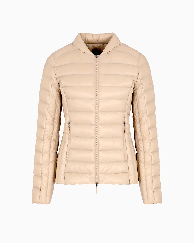 Armani Exchange - Shiny fabric down jacket, Woman, Camel, Size: M