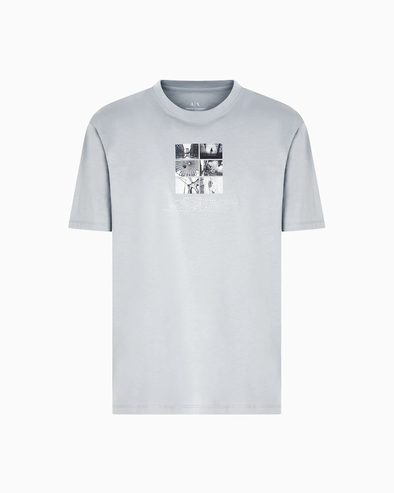 Armani Exchange - Regular fit T-shirt with photo print, Man, Grey, Size: