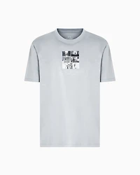 Armani Exchange - Regular fit T-shirt with photo print, Man, Grey, Size: