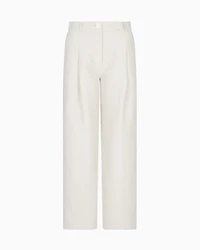 Pleated trousers with allover logo