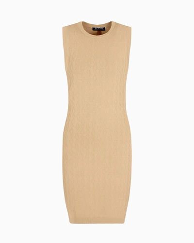 Sheath dress with allover logo