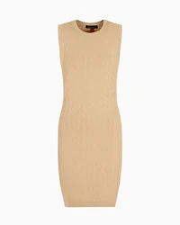 Sheath dress with allover logo