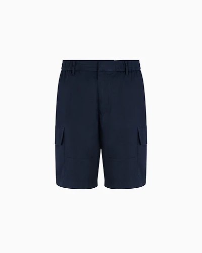 Cotton twill cargo shorts with maxi pockets