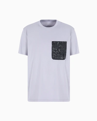Regular fit T-shirt with patterned pocket