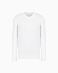 Pima Cotton Long Sleeve V-Neck T-Shirt