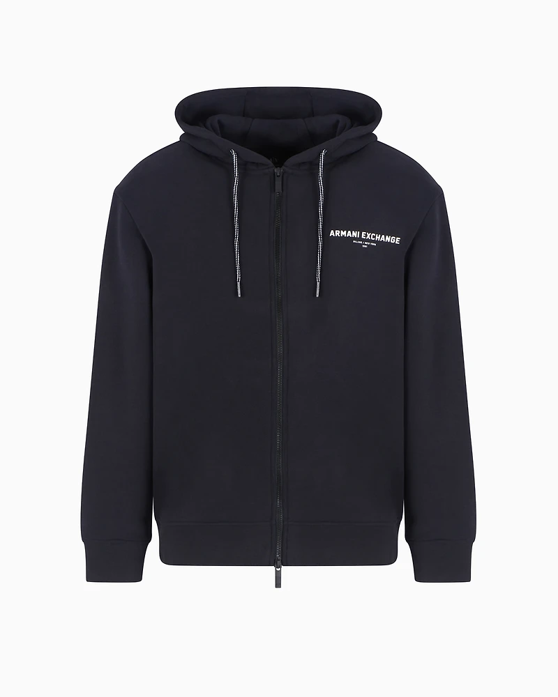 Zip-up hoodie with Milan/New York print on the back