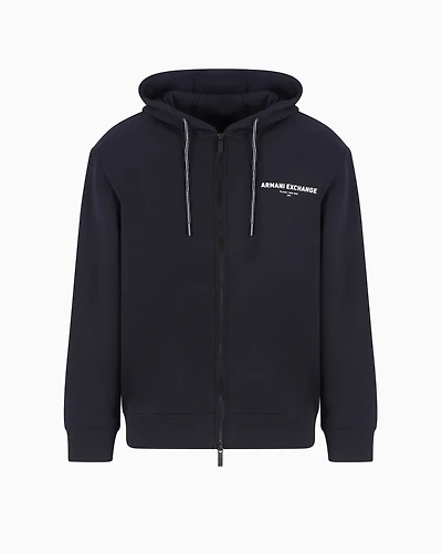 Zip-up hoodie with Milan/New York print on the back