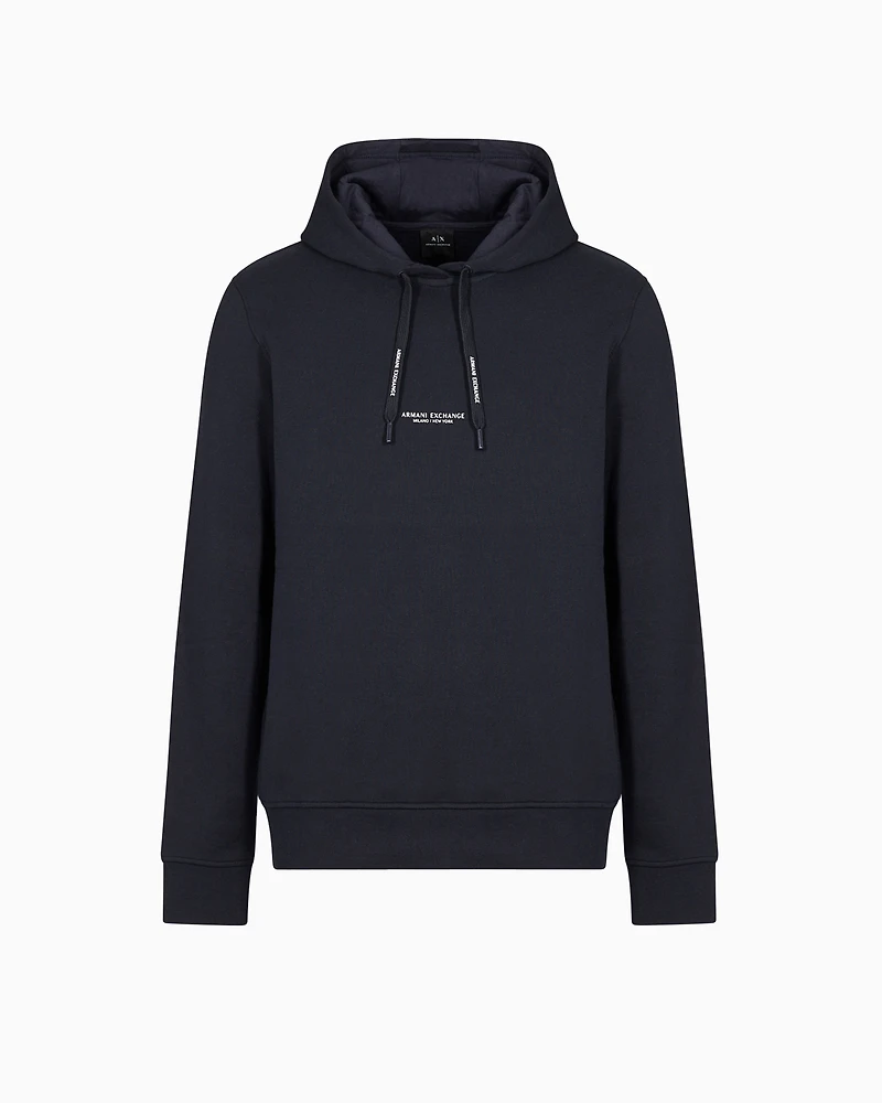 French Terry Cotton Hoodie with Logo