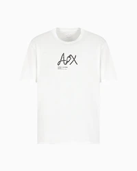 Armani Exchange -  Regular fit T-shirt with logo, Man, White, Size: