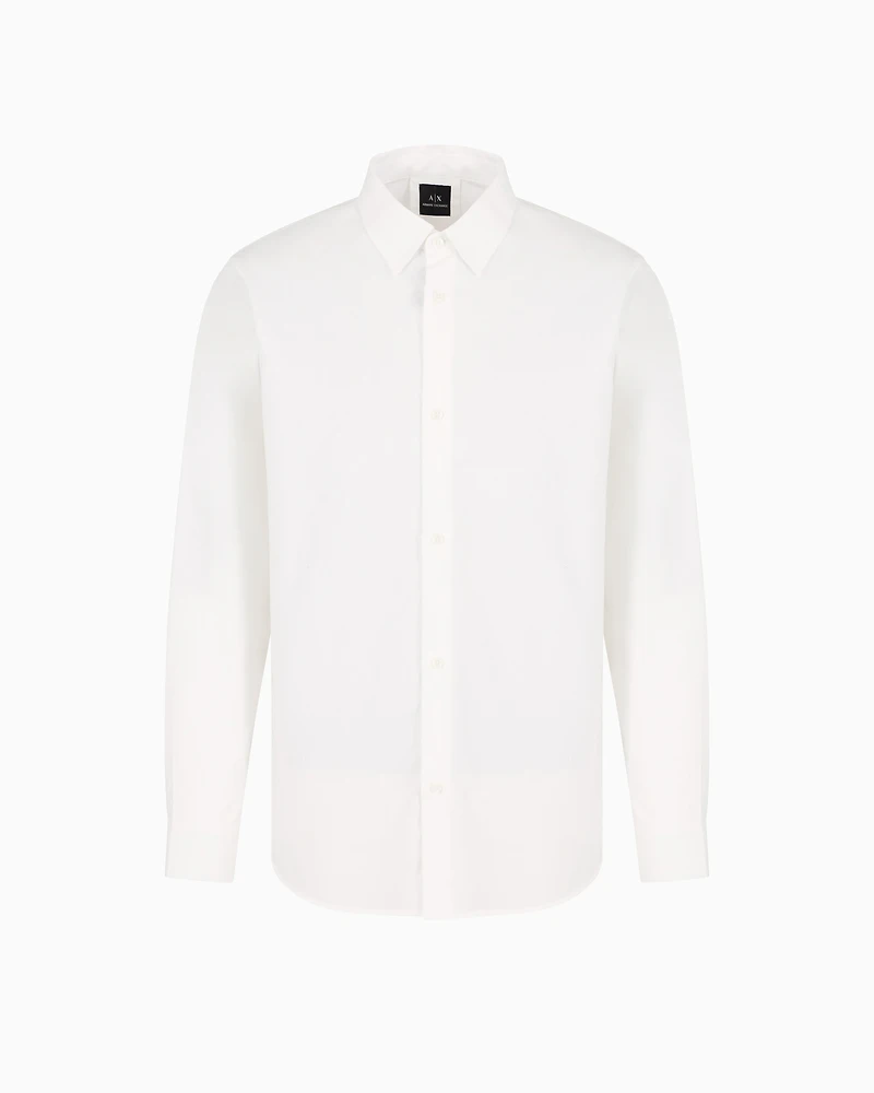 Regular fit cotton shirt with allover logo tone