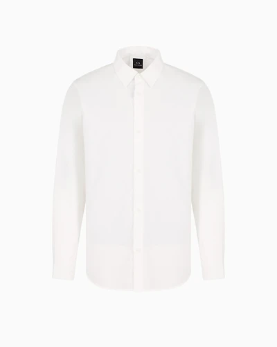 Regular fit cotton shirt with allover logo tone