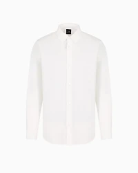 Regular fit cotton shirt with allover logo tone