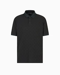 Regular fit polo shirt with tone-on-tone allover logo
