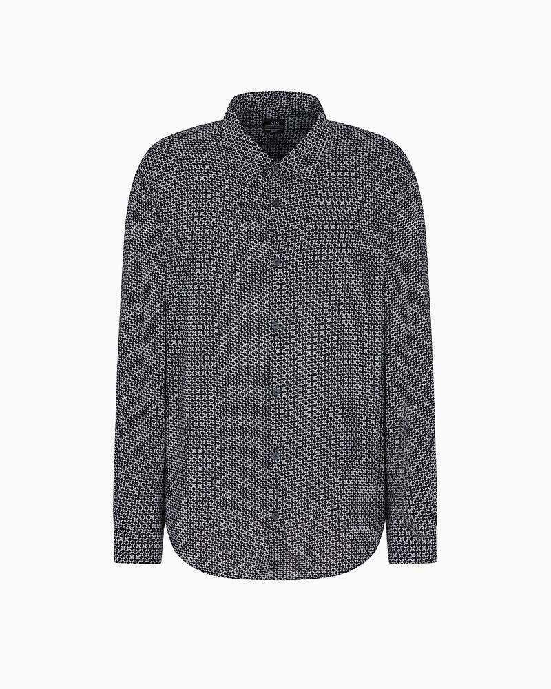 Armani Exchange - Regular fit shirt ASV fabric, Man, Blue, Size: