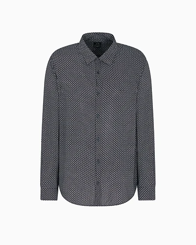 Armani Exchange - Regular fit shirt ASV fabric, Man, Blue, Size:
