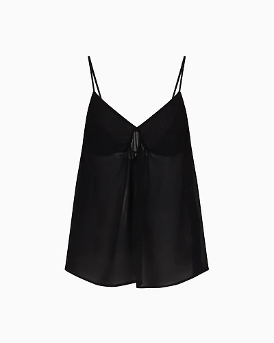 Viscose crepe top with tie