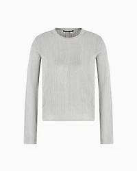 Long-sleeved sweater lurex yarn