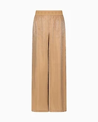 Oversized viscose trousers with allover logo