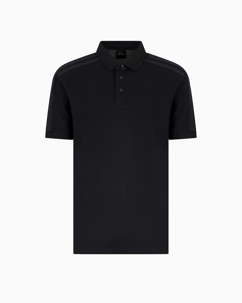 Regular fit piquet polo with shoulder bands