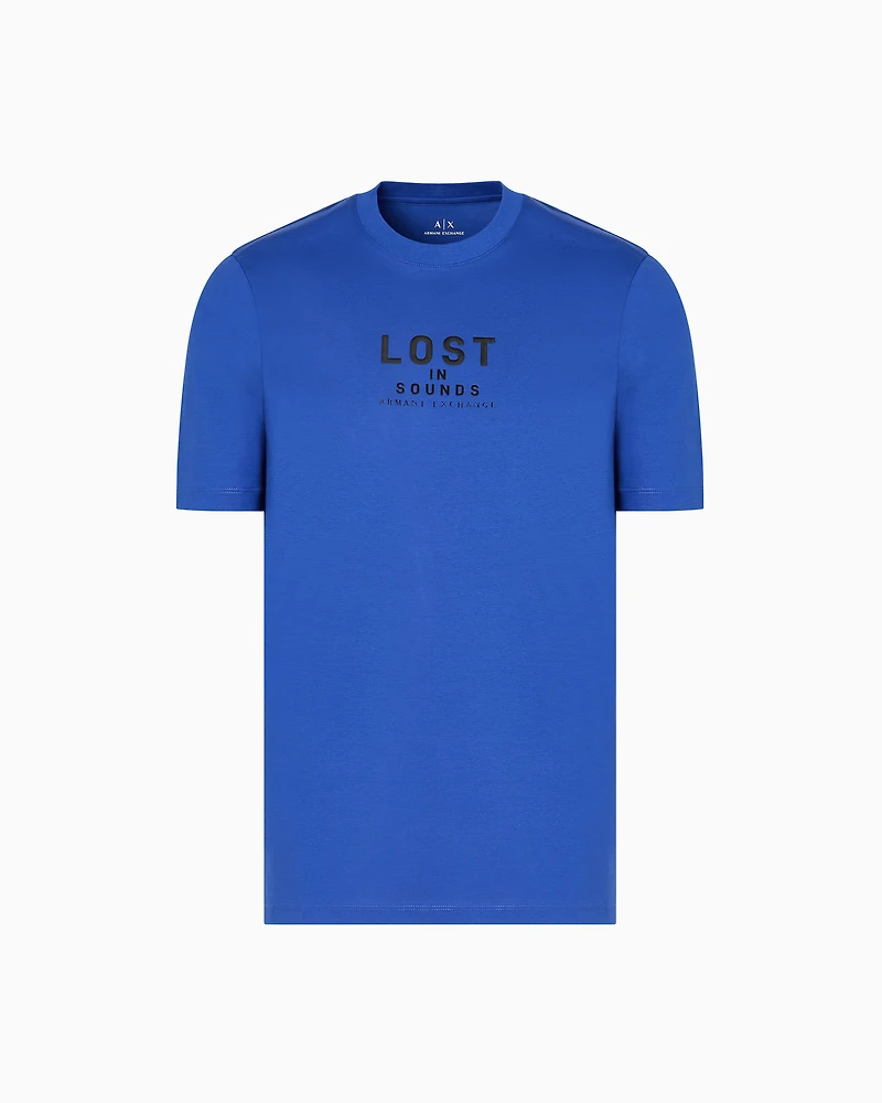 Armani Exchange - Lost in sound slim fit t-shirt, Man, Blue, Size: M