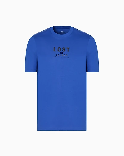 Armani Exchange - Lost in sound slim fit t-shirt, Man, Blue, Size: M