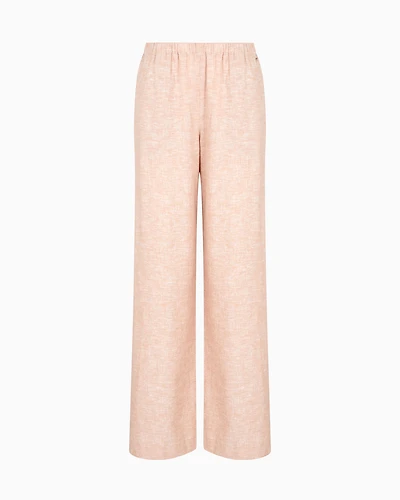 Oversized cotton and linen trousers