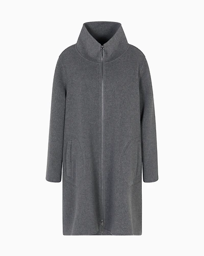 Emporio Armani - Winter Urbanism capsule collection wool cloth coat, Woman, Grey, Size: