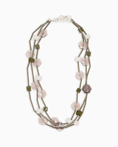 Emporio Armani - Multistrand necklace with geometric elements, Woman, Grey, Size: TU