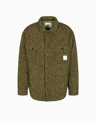 Emporio Armani - New York Capsule Collection bouclé wool-blend blouson, Man, Brown, Size: