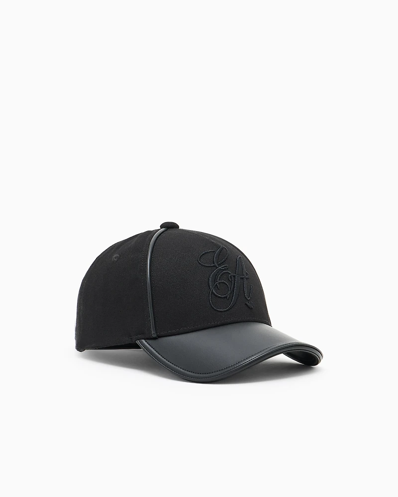 Emporio Armani - Baseball cap with EA signature logo embroidery, Woman, Black, Size: TU
