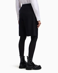 Emporio Armani - Winter Urbanism capsule collection Bermuda shorts a lightweight virgin wool-blend cloth, Woman, Navy Blue, Size:
