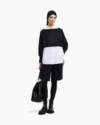 Emporio Armani - Winter Urbanism capsule collection Bermuda shorts a lightweight virgin wool-blend cloth, Woman, Navy Blue, Size: