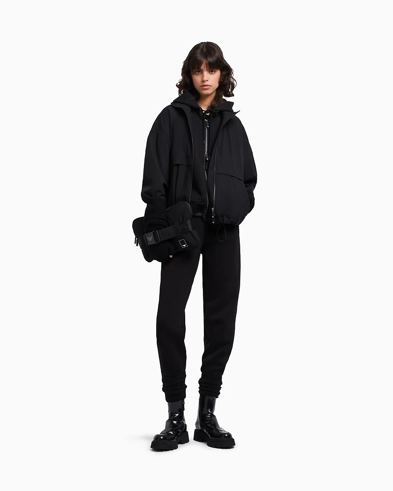 Emporio Armani - ASV Travel Essentials capsule collection double-jersey joggers, Woman, Black, Size: