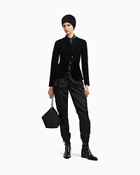 Emporio Armani - Ottoman chenille jacket, Woman, Black, Size: