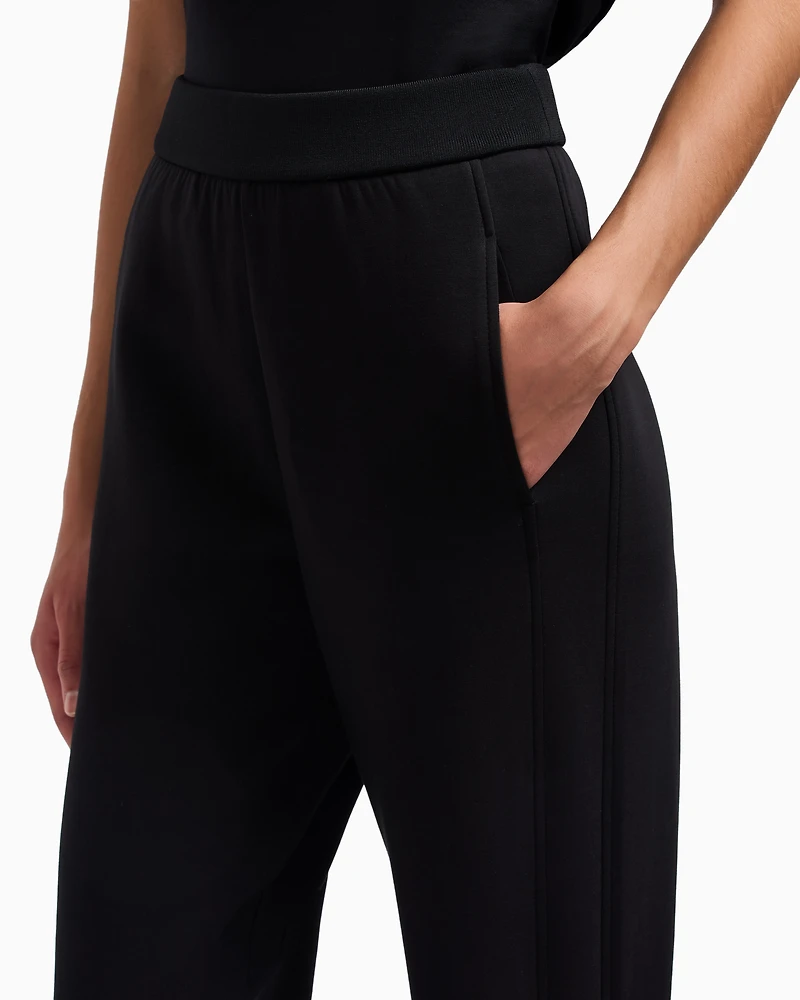 Emporio Armani - ASV Travel Essentials capsule collection double-jersey joggers, Woman, Black, Size: