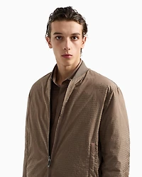 Emporio Armani - Reversible nylon blouson with flocked logo lettering, Man, Beige, Size: