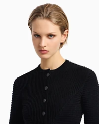 Emporio Armani - Ottoman chenille jacket, Woman, Black, Size:
