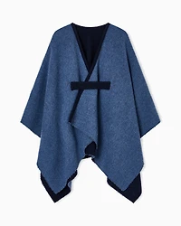 Emporio Armani - Double-sided wool cape, Woman, Beige, Size: TU