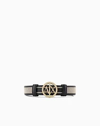 Belt with gold round logo